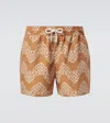 Frescobol Carioca Rio Printed Swim Trunks In Brown