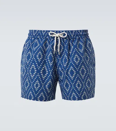 Frescobol Carioca Rio Printed Swim Trunks In Blue