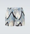 Frescobol Carioca Rio Printed Swim Trunks In Blue