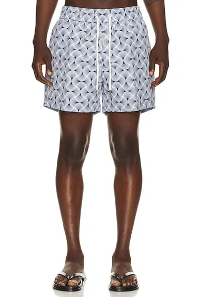 Frescobol Carioca Rio Wave-print Swim Shorts In Blue