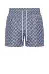 Frescobol Carioca Men's Raio Do Sol Swim Shorts In Chambray Blue & Charcoal Blue