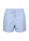 Frescobol Carioca Rio Swim Short Ipanema Powder Blue &amp; Charcoal Blue In Blue