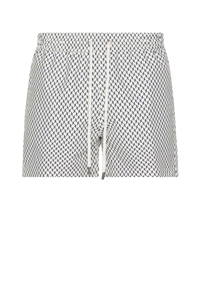 Frescobol Carioca Rio Swim Short In Ivory & Charcoal Blue