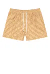 Frescobol Carioca Rio Swim Short Lotus Print In Yellow