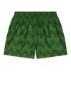 Frescobol Carioca Rio Swim Short Raffia Copa Jacquard Print In Green