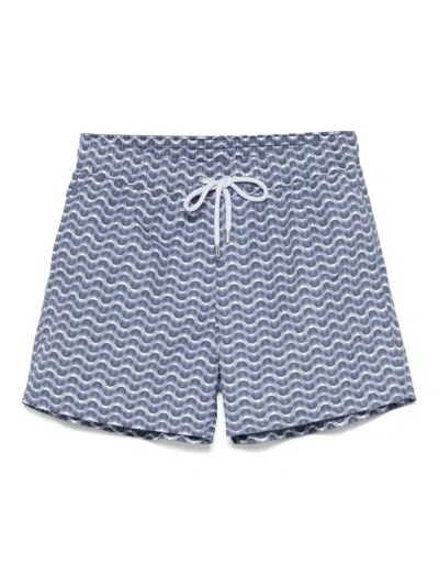 Frescobol Carioca Rio Swim Shorts In Chambray Blue  Charcoal Blue