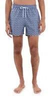 Frescobol Carioca Men's Raio Do Sol Swim Shorts In Chambray Blue/charcoal Blue