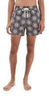 Frescobol Carioca Rio O Sol Print Swim Shorts In Seawood & Ivory