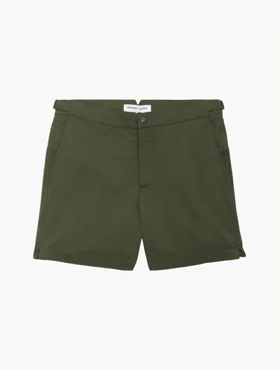 Frescobol Carioca Rio Slim-fit Mid-length Recycled Swim Shorts In Botanical Green