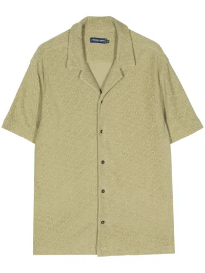 Frescobol Carioca Roberto Copacabana-jacquard Terry Cotton Shirt In 绿色