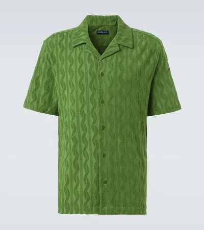 Frescobol Carioca Roberto Jacquard Cotton Terry Shirt In Green