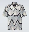 Frescobol Carioca Roberto Printed Linen Bowling Shirt In Neutral