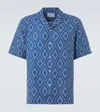 Frescobol Carioca Roberto Printed Linen Shirt In Blue