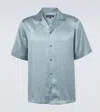 Frescobol Carioca Roberto Printed Silk Bowling Shirt In Blue