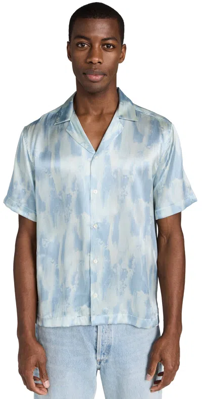 Frescobol Carioca Dressing Gownrto Seascape Print Silk Shirt Seafoam