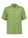 Frescobol Carioca Roberto Short-sleeve Raffia-print Shirt In Green