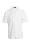 Frescobol Carioca Roberto Terry Cotton Jacquard Shirt Ivory In White