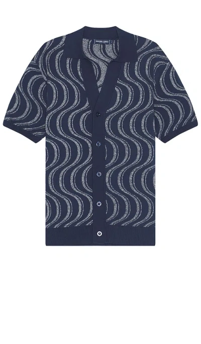 Frescobol Carioca Romero Copa Camada Jacquard Cardigan In Navy