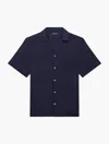 Frescobol Carioca Row Angelo Linen Shirt In Midnight-blue