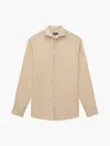 Frescobol Carioca Row Antonio Linen Shirt In Sand Dune