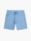 Frescobol Carioca Row Augusto Terry Cotton Shorts In Serene Blue