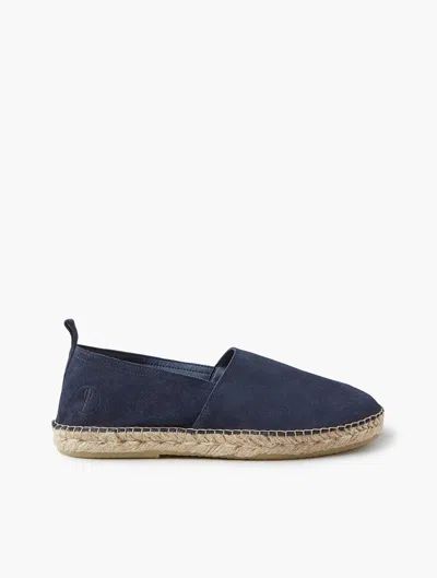 Frescobol Carioca Row Helio Suede Espadrilles In Navy-blue