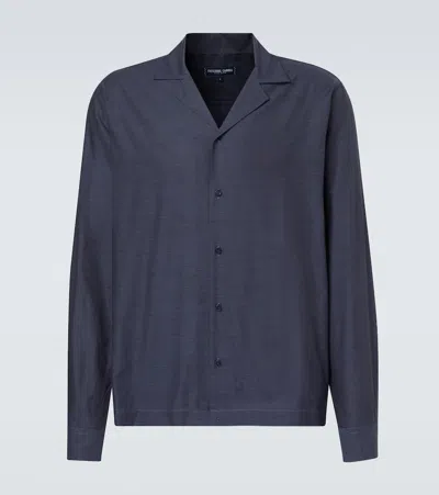 Frescobol Carioca Safra Cotton Flannel Shirt In Blue