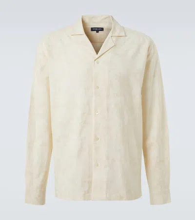 Frescobol Carioca Safra Jacquard Cotton-blend Shirt In Neutral