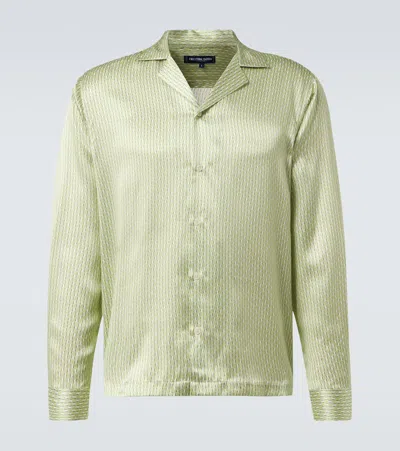 Frescobol Carioca Safra Printed Silk Shirt In Green