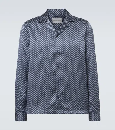 Frescobol Carioca Safra Silk Shirt In Blue
