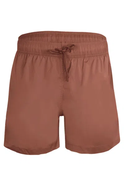 Frescobol Carioca Salvador Elasticated Swimshorts Copper In Brown