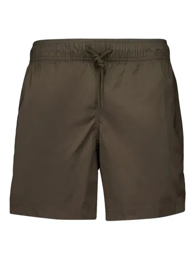 Frescobol Carioca Salvador Elasticated-waist Swim Shorts In Brown
