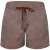 Frescobol Carioca Santos Copa Check Print Jacquard Swimshorts Brown In Brown