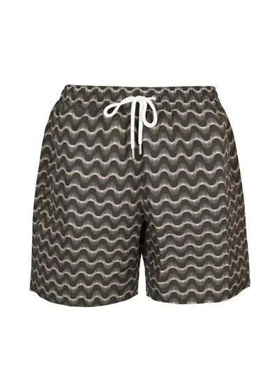 Frescobol Carioca Santos Swim Short Copa Raio Do Sol Dark Olive &amp; Dried Moss In Gray