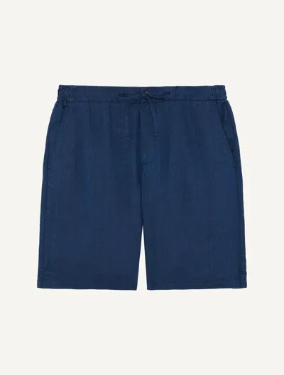 Frescobol Carioca Sergio Linen-blend Shorts In Blue