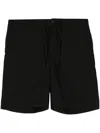 Frescobol Carioca Sergio Seersucker Deck Shorts In Black