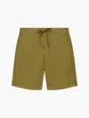 Frescobol Carioca Sergio Straight-leg Cotton-blend Seersucker Drawstring Shorts In Spinach