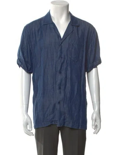 Pre-owned Frescobol Carioca Short Sleeve Denim Shirt In Blue