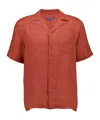 Frescobol Carioca Angelo Linen Bowling Shirt In Pink