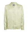 Frescobol Carioca Silk Copa Print Safra Shirt In Green