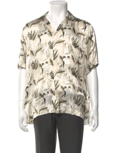 Pre-owned Frescobol Carioca Silk Printed Shirt In Neutral