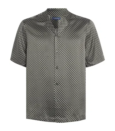 Frescobol Carioca Roberto Printed Silk-satin Shirt In Green
