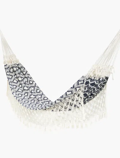 Frescobol Carioca Simao Jacquard Hammock In Navy