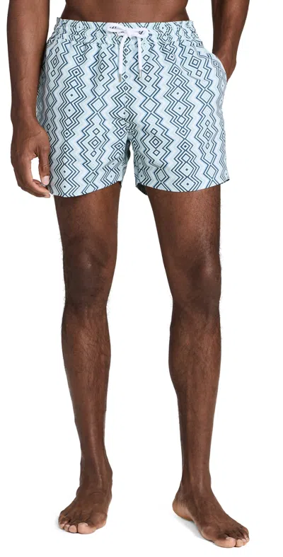 Frescobol Carioca Sport Angra Camada Print Swim Shorts Sky Light & Perennial Blue In Sky Light&perennial Blue