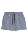 Frescobol Carioca Sport Copa Check Pattern Swim Trunks In Dusk