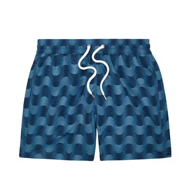 Frescobol Carioca Sport Swim Short Copacabana Selva Print Summer Night In Blue