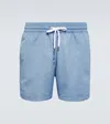 Frescobol Carioca Short-length Swim Shorts In Slate Blue