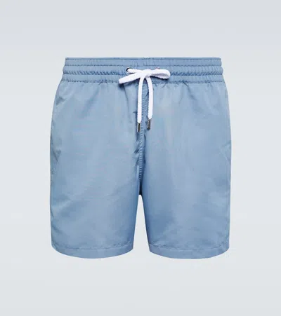 Frescobol Carioca Short-length Swim Shorts In White_ocean_blue