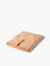 Frescobol Carioca Stripe Linen Beach Towel In Orange & Off-white