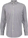 Frescobol Carioca Striped Cotton Shirt In Blue